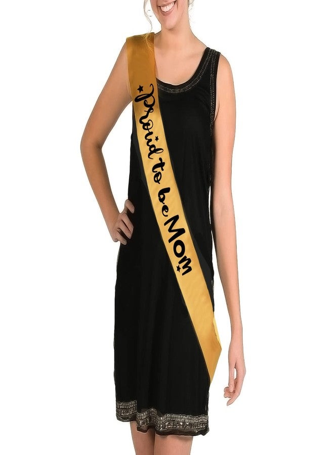 Hubops Proud to be mom and Proud to be dad Sash & dad and mom to be sash for Party Decoration Combo Pack (Gold Proud to be mom n dad) - Image 3